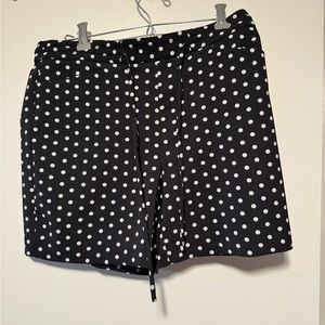 INC women’s black and white polkadot shorts